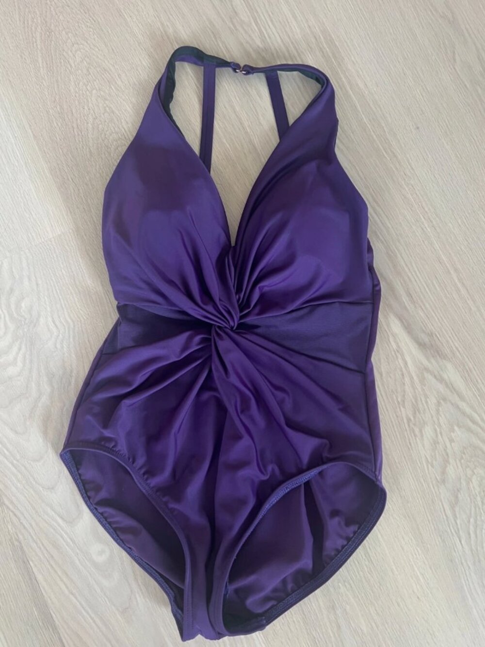 Miraclesuit Illusionists Wrapture One Piece Purple Swimsuit Size 8